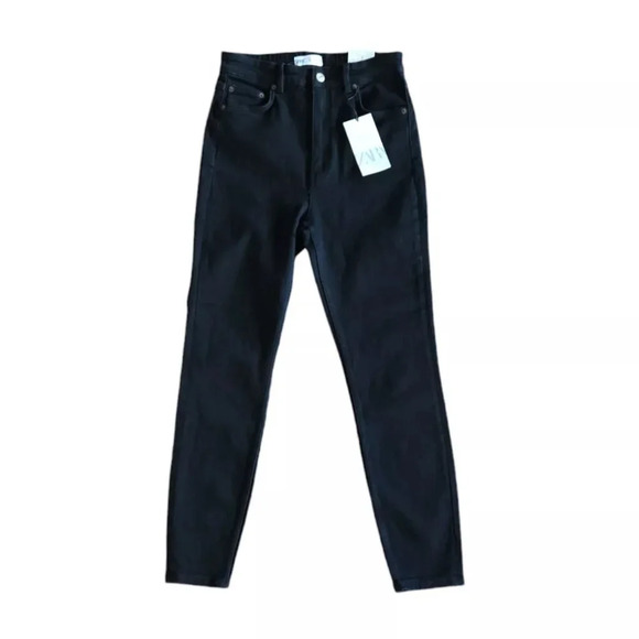 Zara Denim - Zara Vintage Skinny High Rise Ankle Jeans Cotton Stretch in Black Size 8